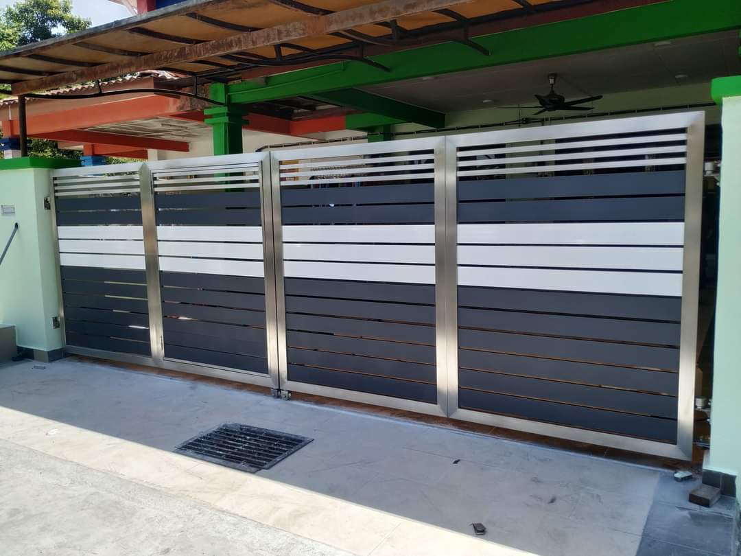 Stainless Steel Combination Aluminium Panel Folding Gate 3