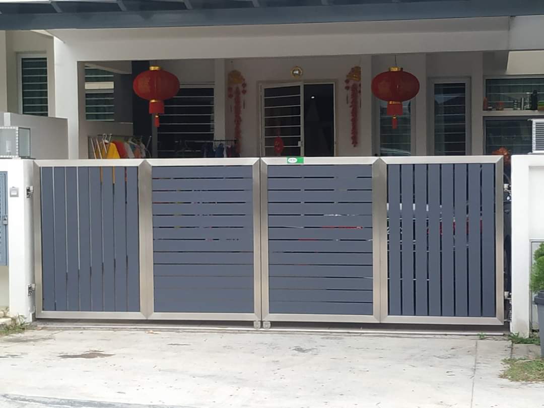 Stainless Steel Combination Aluminium Panel Folding Gate 4