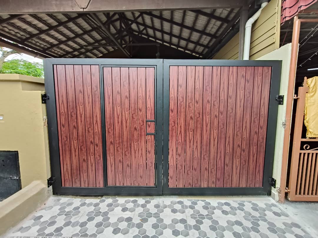 MILD STEEL SWING GATE WITH ALUMINIUM PANEL (5)